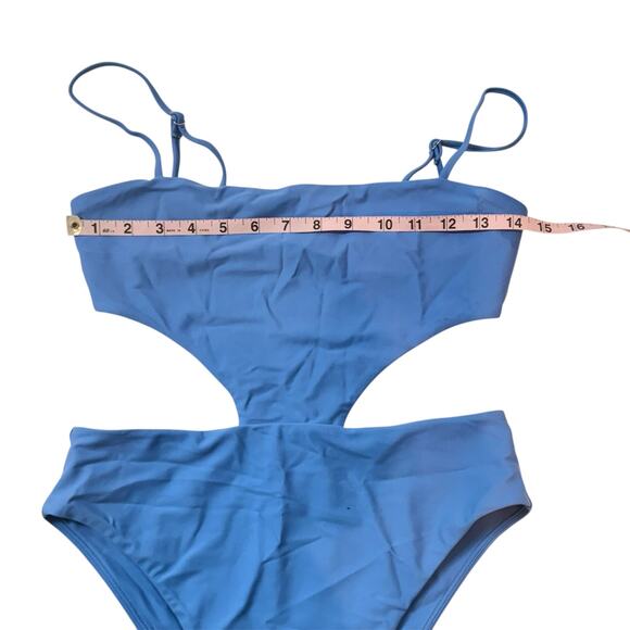 Camila Coelho Paulista One Piece Swimsuit Cutout Sea Breeze Blue NO BELT Medium - Picture 8 of 12